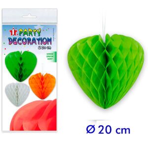 B / PARTYDECO 1 COEUR ABEILLE 20 CM VERT-12