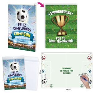 B/ F.CARTE D'ANNIVERSAIRE FOOTBALL R.6627-06